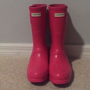 Hunter Original Short Boot in Bright Pink Gloss